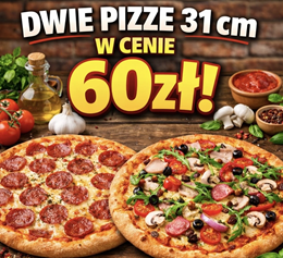 Dwie pizze 31cm w cenie 60zł